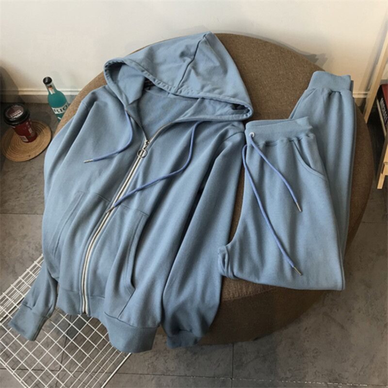 Spring and autumn thin loose zipper sports suit